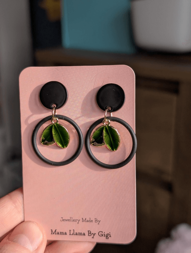Green Leaf Earrings
