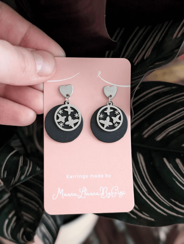 Butterfly Heart Drop Earrings