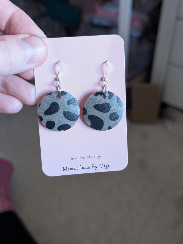 Animal decoupage wooden earrings 