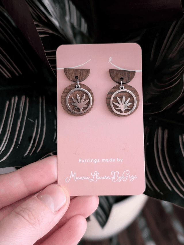 Wooden Leaf Earrings
