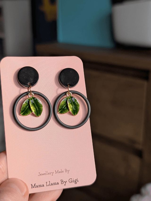 Green Leaf Earrings