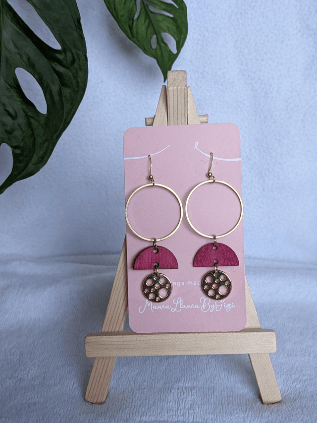Hoop and Half-Moon Dangle Earrings