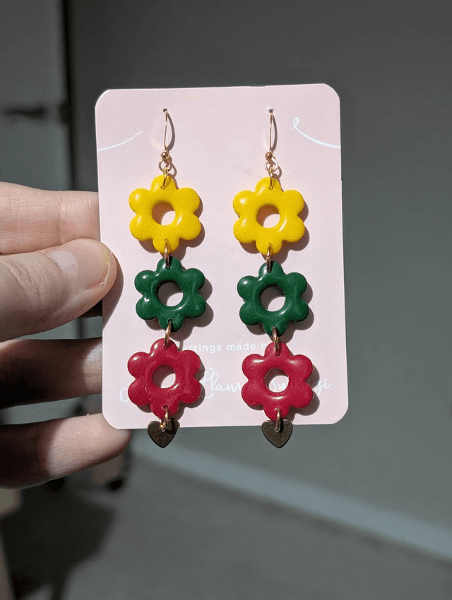 Floral Trio Dangle Earrings