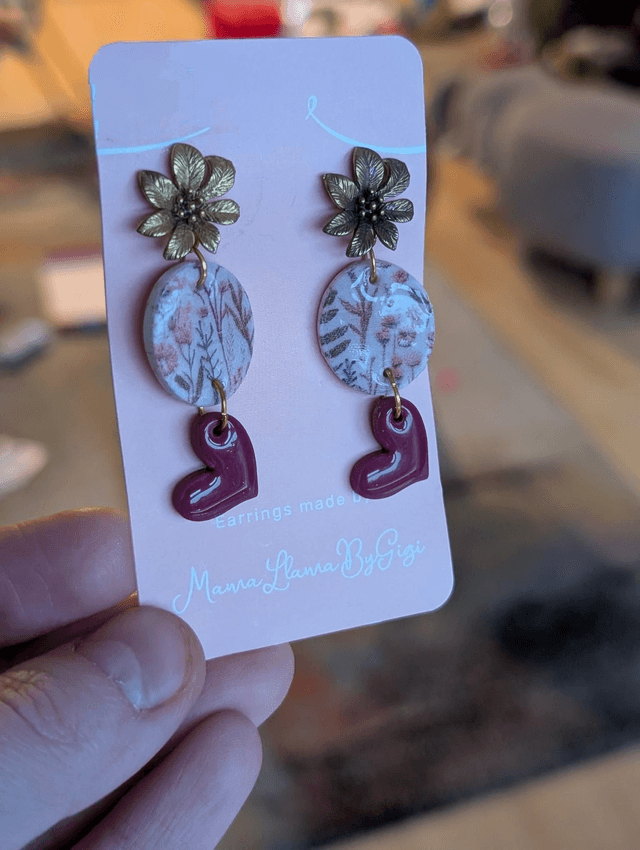 Handmade Floral & Wooden Earrings – 3 Unique Variations by