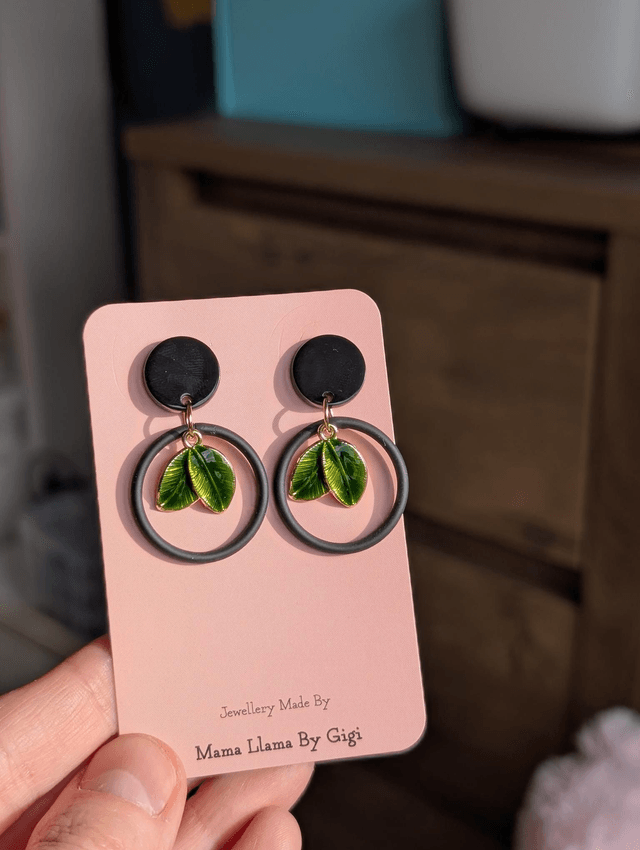 Green Leaf Earrings